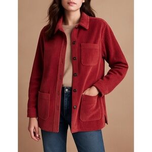 Burnt Cranberry Coral Corduroy Chore Shacket Appleseed’s XL‎ 100% Cotton Jacket